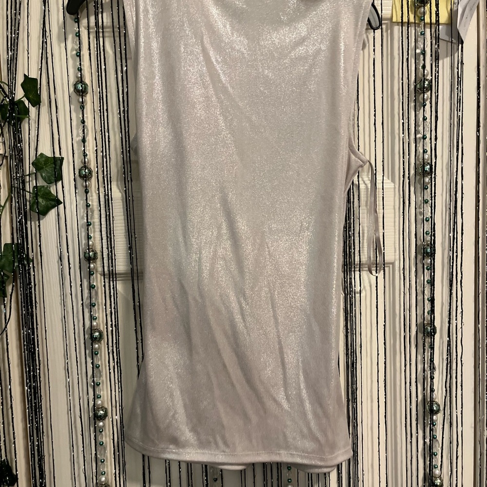 SILVER SPARKLED DRESS TANK TOP - Picture 4 of 4